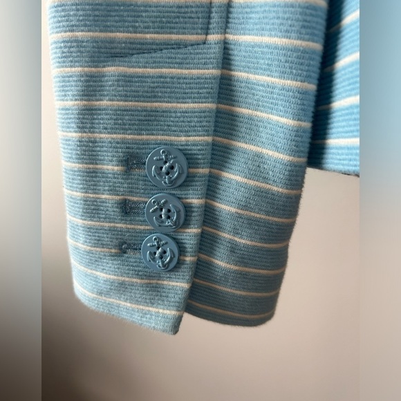 Talbots robin egg blue nautical button up jacket size small - Picture 7 of 13